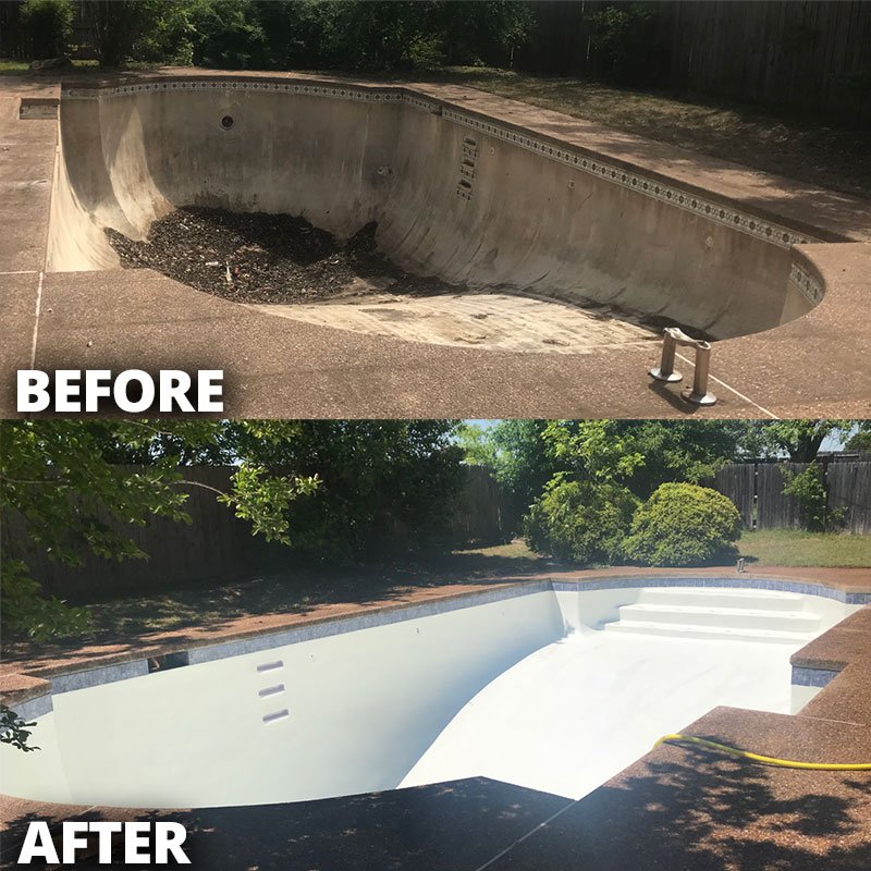 Pool Replaster - Before and After