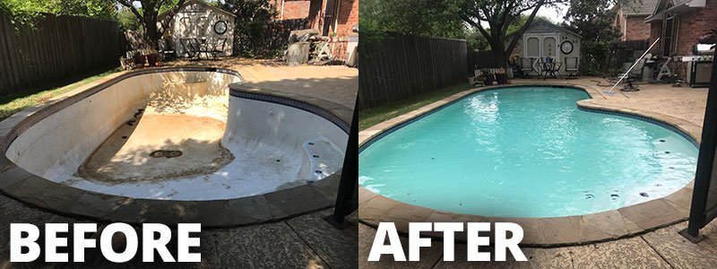 Pool Plaster Refinish - Before & After