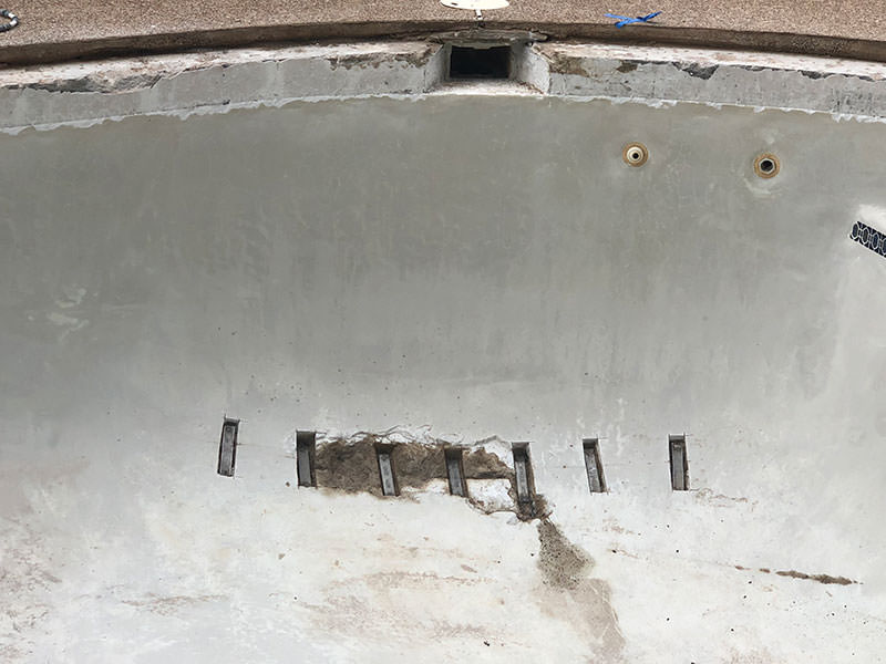 Crack Repair on Gunite Pool