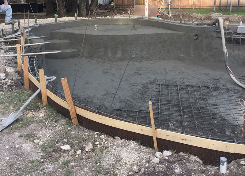 Steel Pool frame with Gunite