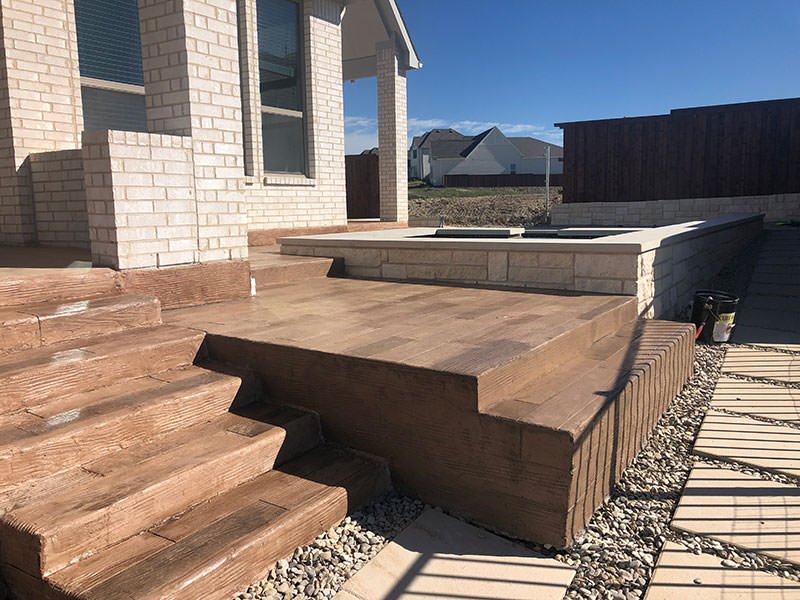 Walsh Ranch Wood Texture pool deck