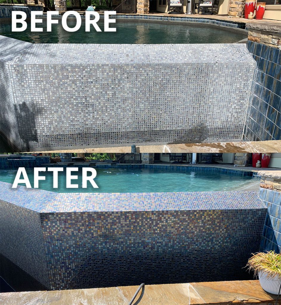 Pool Tile Cleaning - Before & After