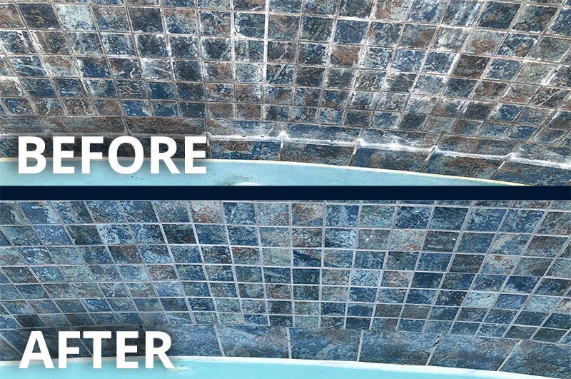 Before & After Pool Tile Cleaning