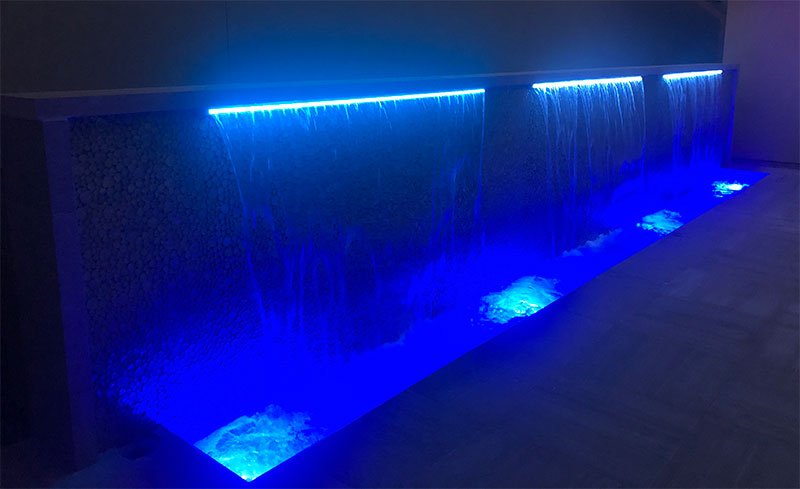 Custom built water fountain with LED lights