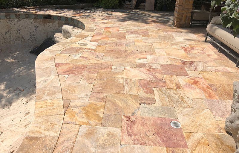 travertine pool deck